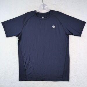 Rabbit Running EZ Tee Perf Short Sleeve Men's Medium Navy Blue Performance